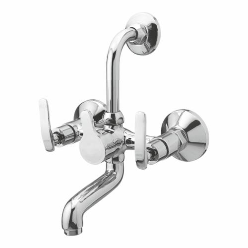 Wall Mixer with Provision for Overhead Shower with L-Bend Pipe Chrome